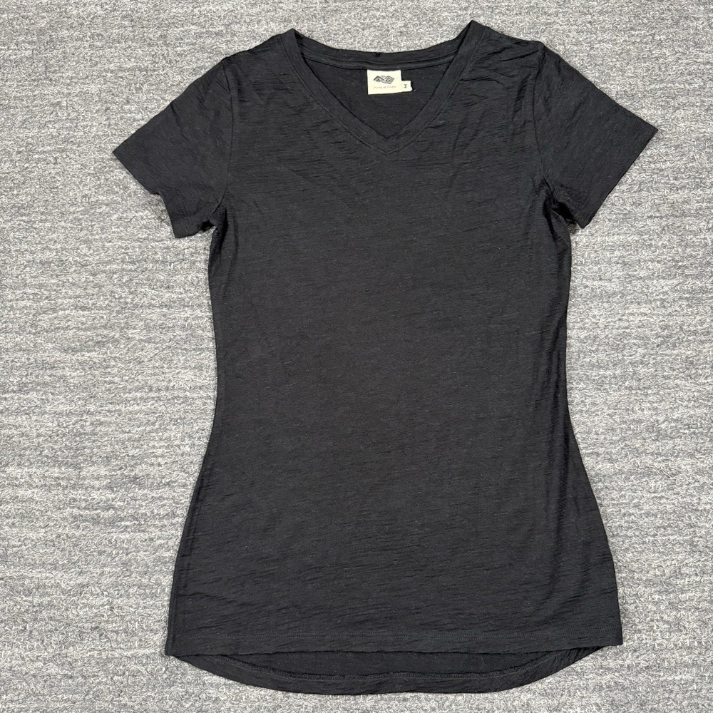 Arms of Andes Shirt  Women Medium Black 100% Alpaca Wool Cap Sleeve T-shirt Tee